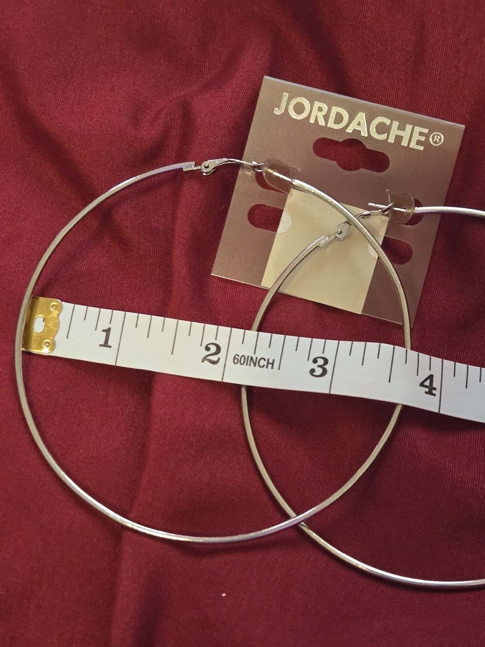 Jordache Silver-Tone Large Hoop Earrings